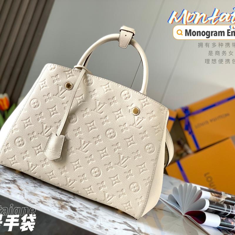 LV Handbags Tote Bags M41048 Medium Full Skin Embossed Milk White